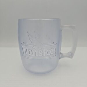 Winston Cigarette Hard Plastic Frosted Coffee Beer Mug Vintage Advertising USA